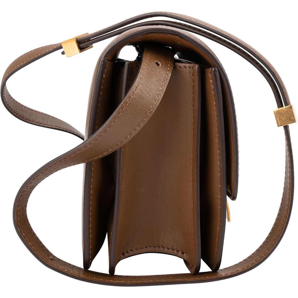 Celine Brown Calfskin Small Classic Box Crossbody Bag