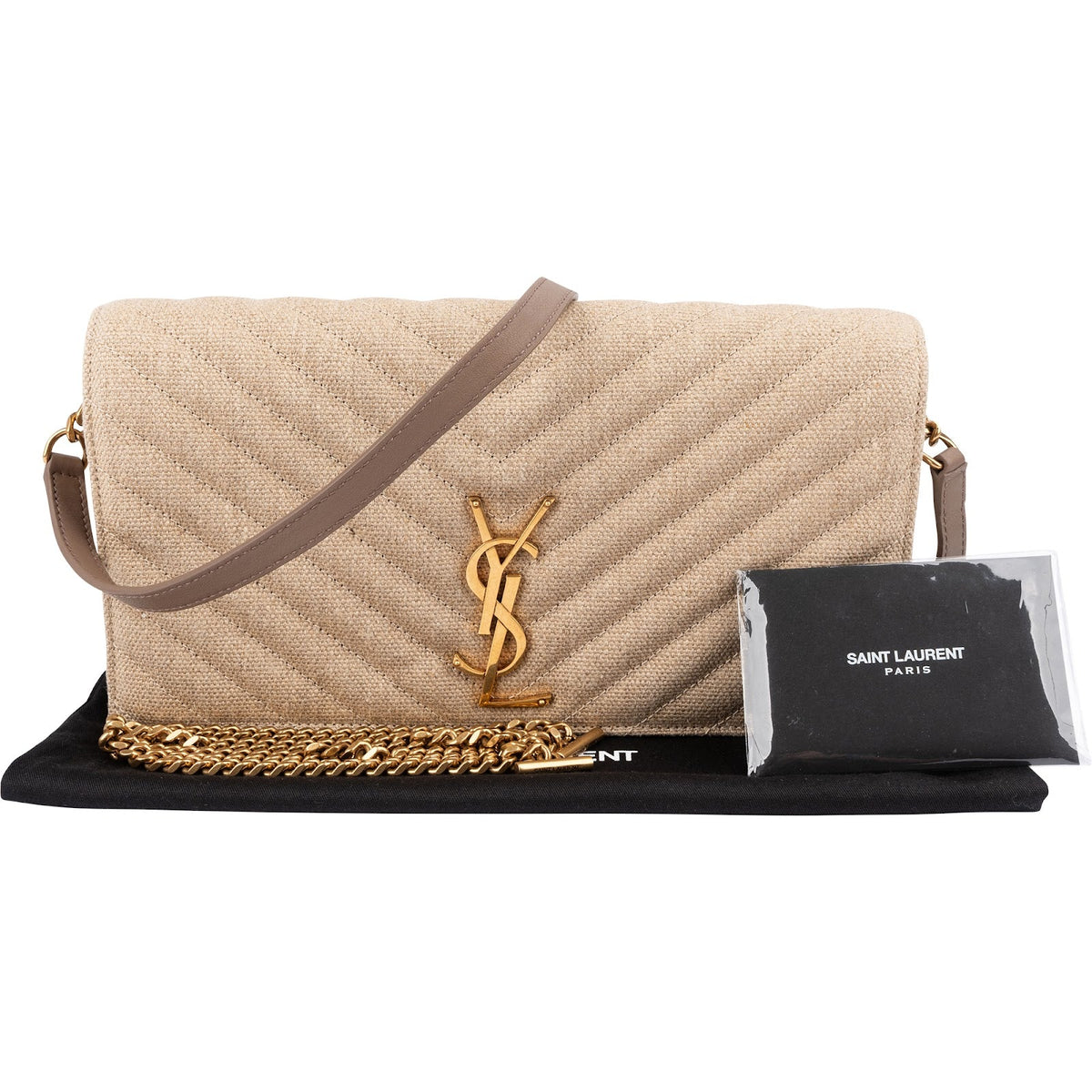 Saint Laurent Chevron Raffia Matelassé Envelope crossbodytas