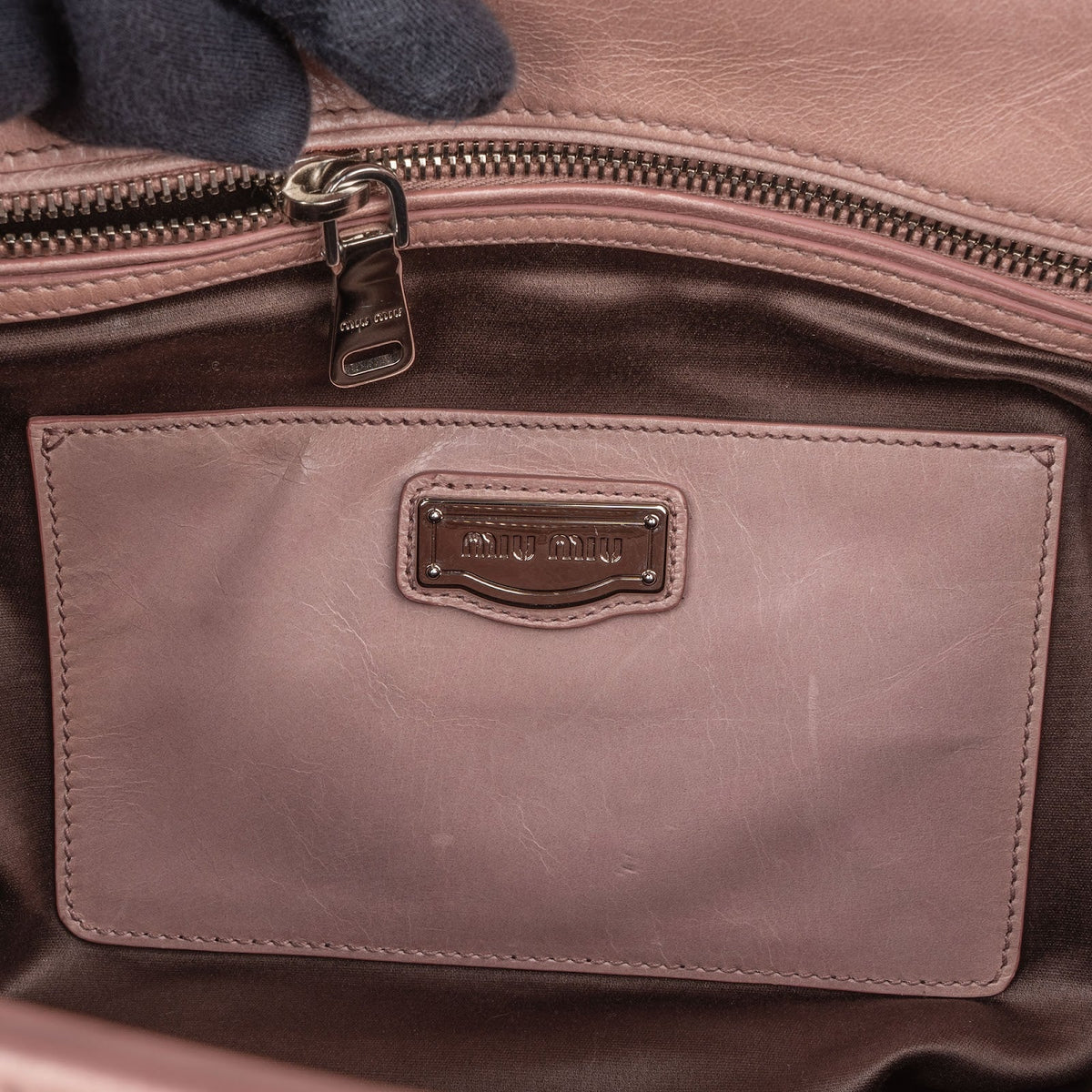 Bolso tote satchel de piel Miu Miu Vitello Lux Shine