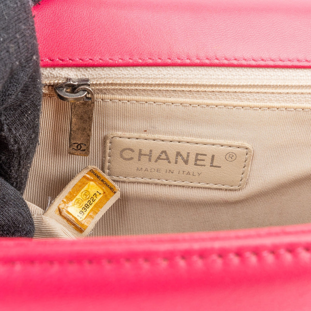 Chanel Grote Boy crossbodytas van roze doorgestikt lamsleer