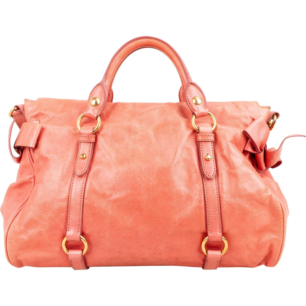 Miu Miu Rosa Vitello Lux Leder Bow Handtasche, Bild 5 von 12