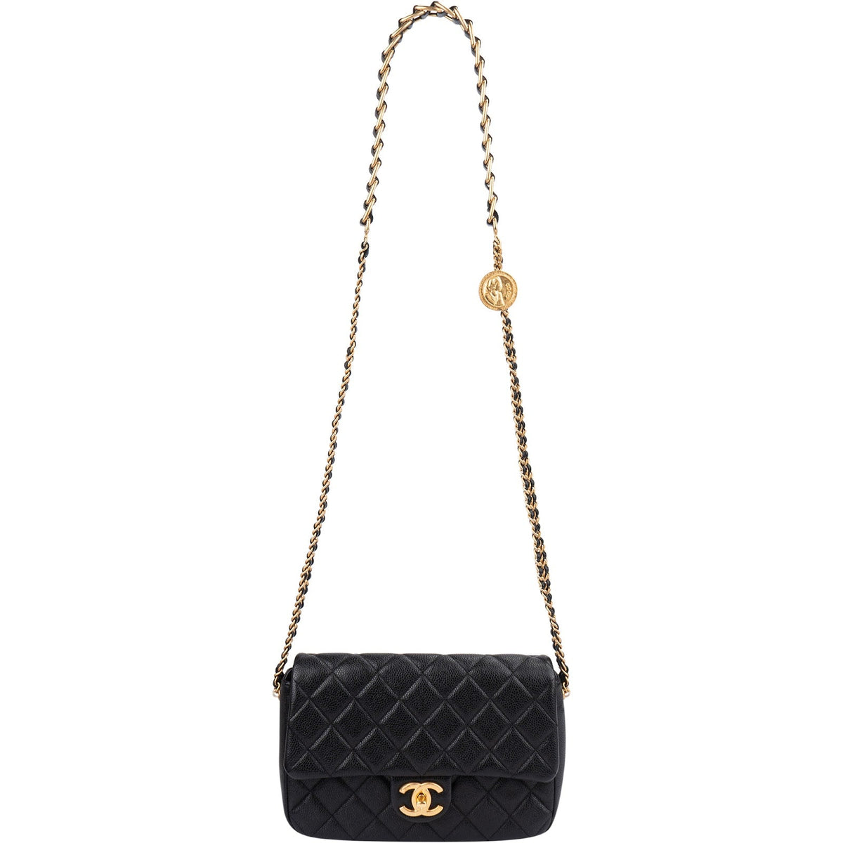 Chanel Caviar lederen Mini Rectangular Flap Coin crossbody tas
