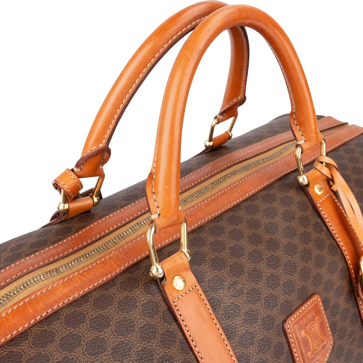 Celine Monogram Macadam Canvas Boston 45 Handbag