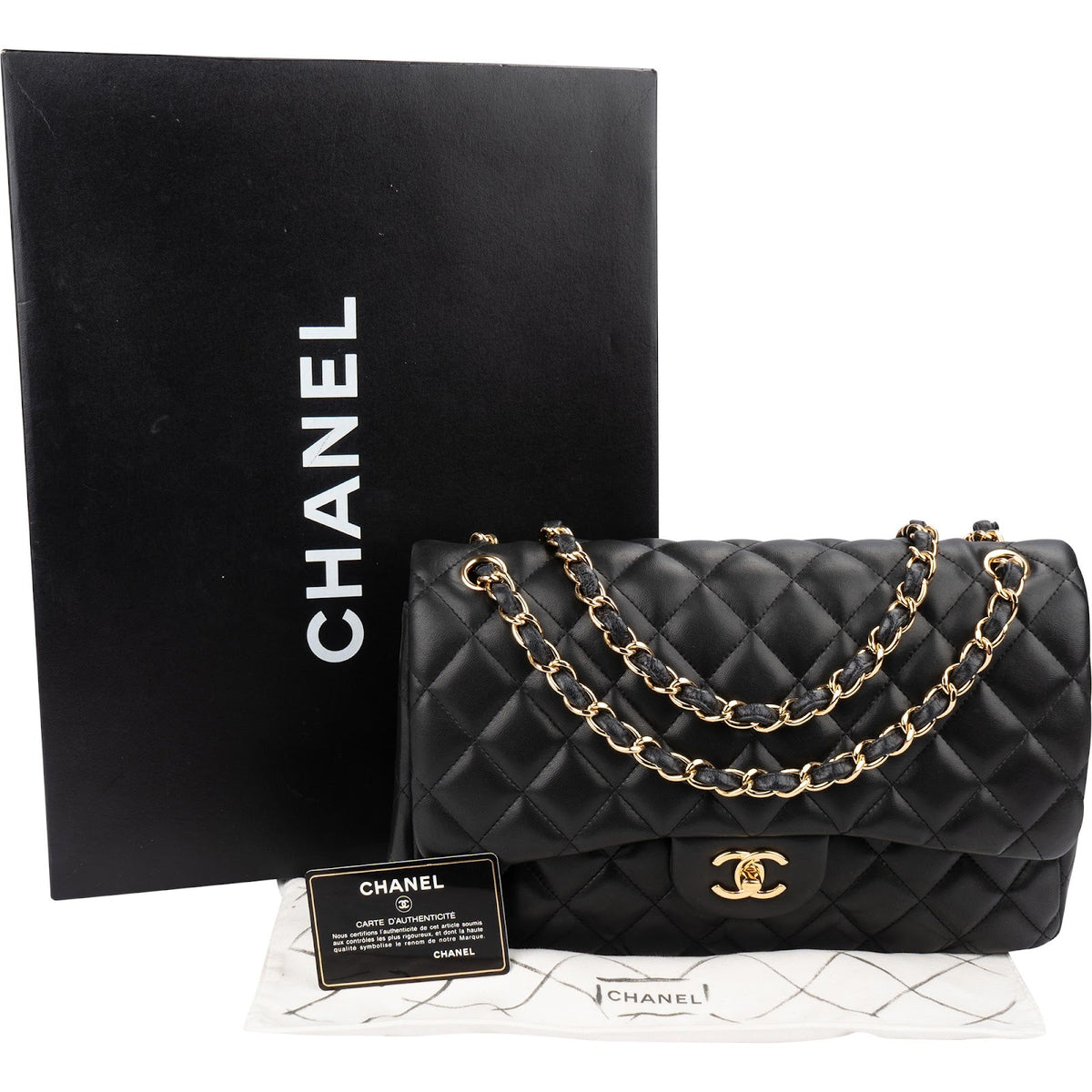 Chanel Jumbo Double Flap aus gestepptem Lammleder – Ansicht 2
