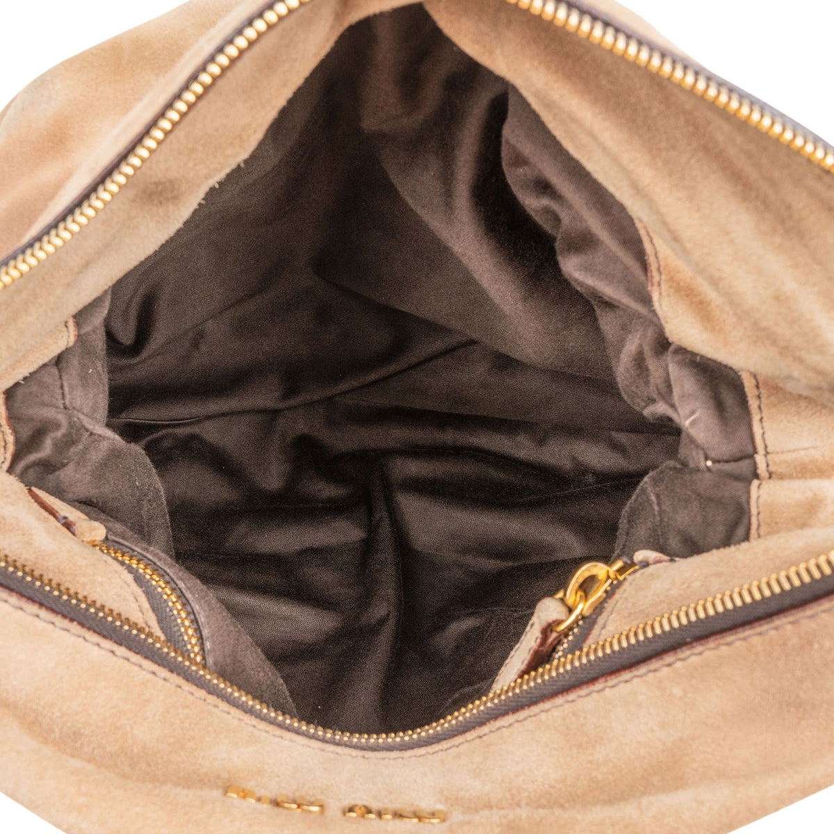 Miu Miu bruine suède Bow Satchel schoudertas