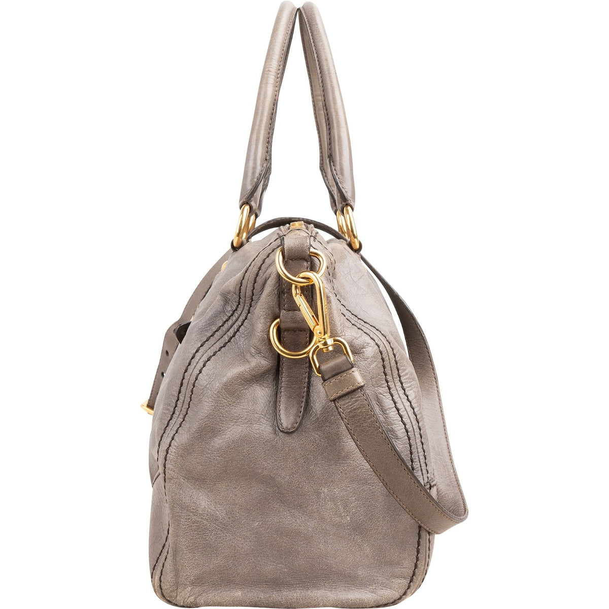 Prada Vitello Shine leren Bauletto-handtas