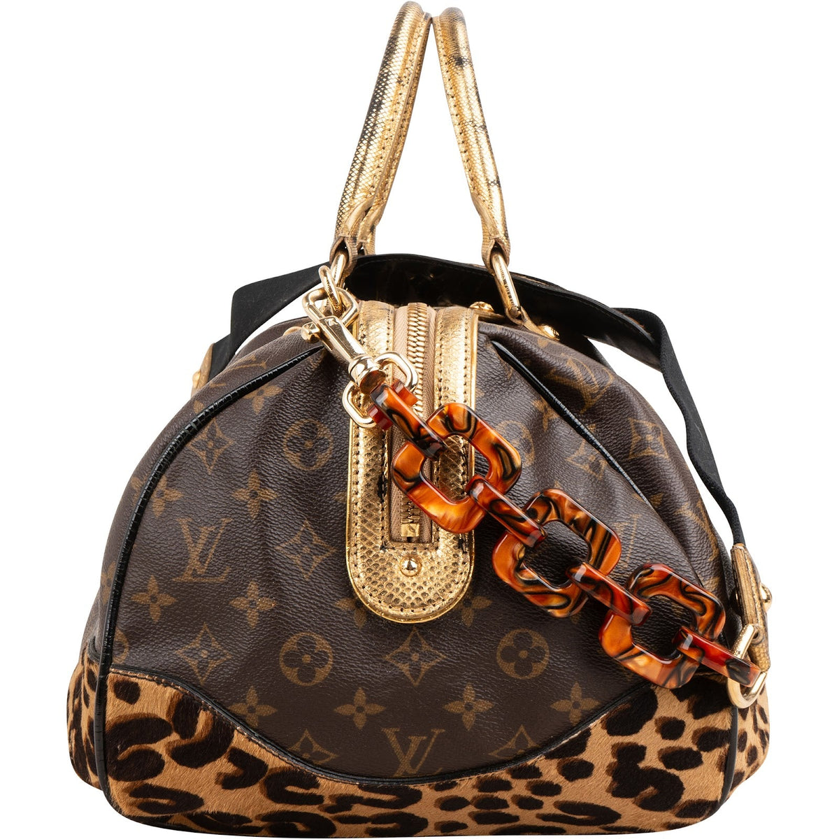 Sac à main Louis Vuitton x Stephen Sprouse édition limitée Monogram Léopard en poils d'animaux GM