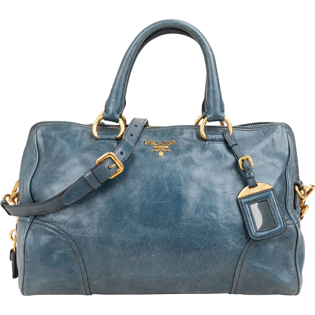Prada Vitello Lux Leather Bauletto Handbag