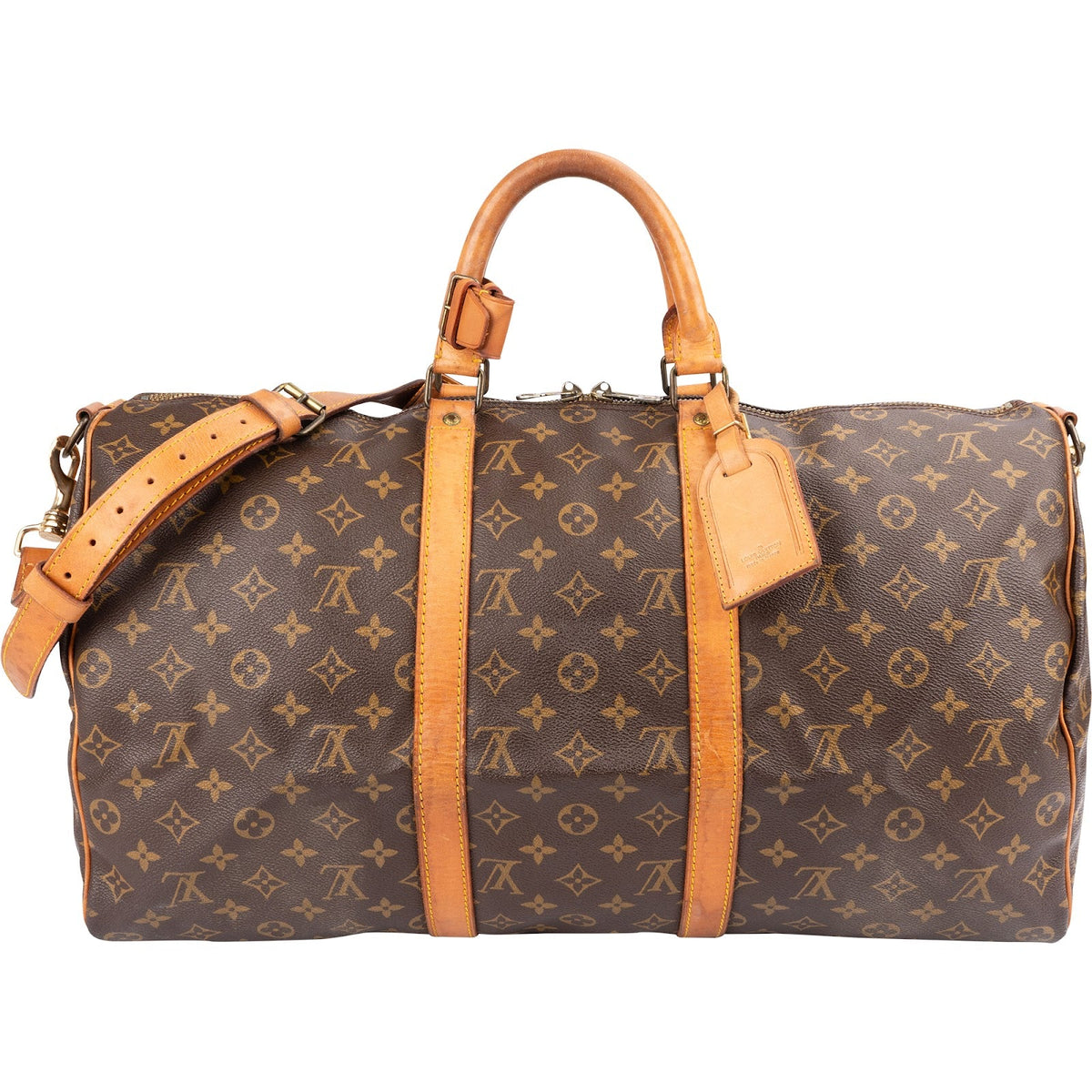 Borsa da viaggio Louis Vuitton Keepall 50 Bandoulière in tela Monogram