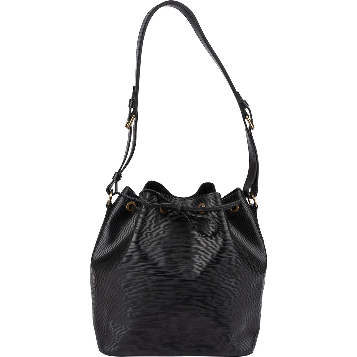 Sac bandoulière Petit Noé Louis Vuitton en cuir épi noir
