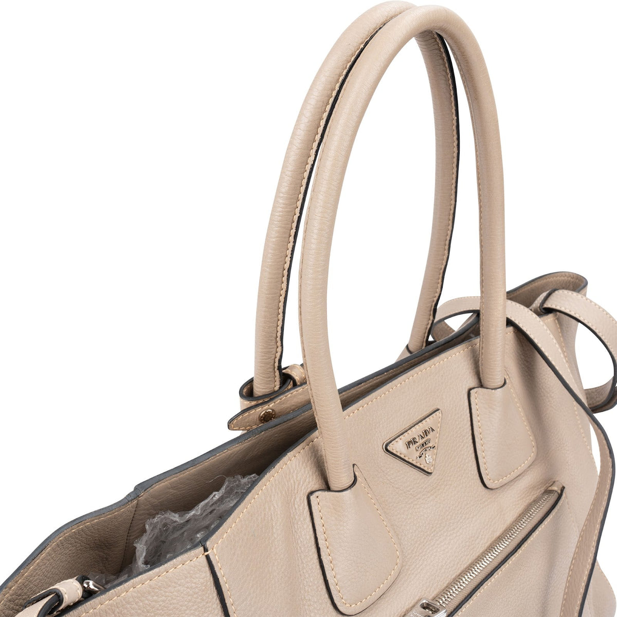 Prada Luggage Tote aus Vitello-Daino-Leder – Ansicht 2