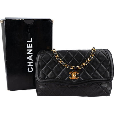 Chanel Quilted Lambskin 24K Gold Single Flap Crossbody Bag