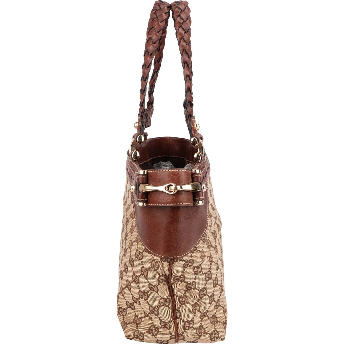 Gucci Monogram GG Canvas Woven Handle Babouska Tote, Bild 6 von 11