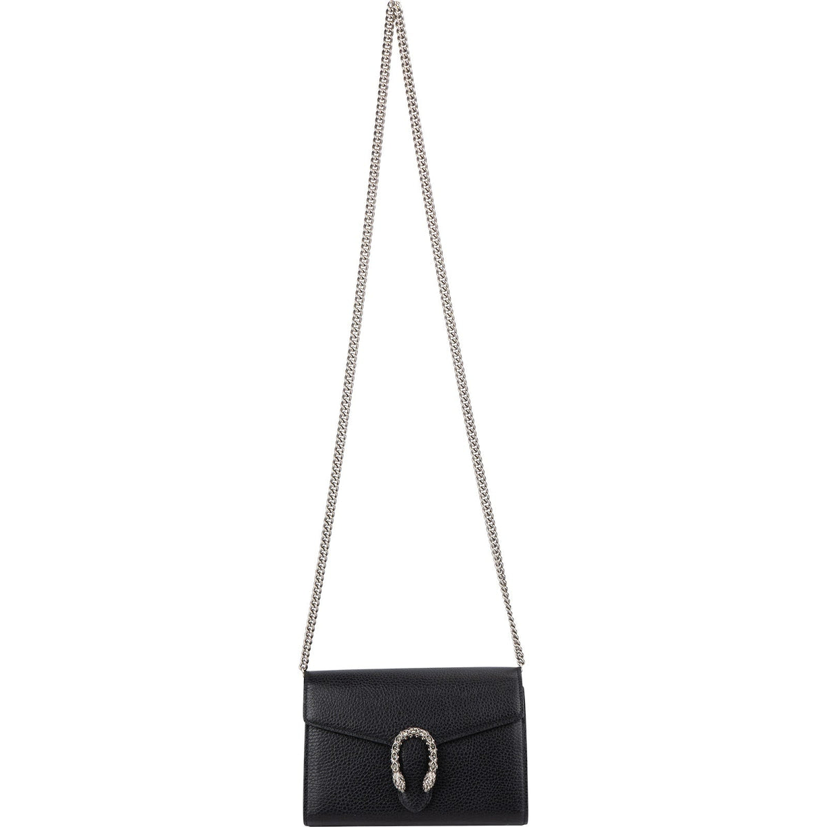 Gucci Grained Leather Dionysus Crystal Super Mini Crossbody Bag