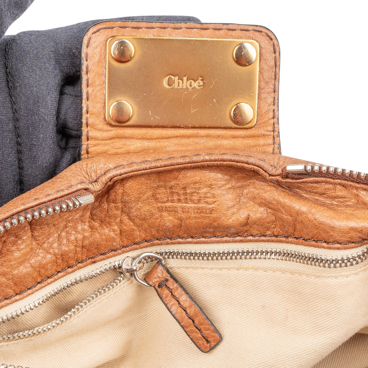 Chloé genarbtes Leder Paddington Handtasche, Bild 9 von 10
