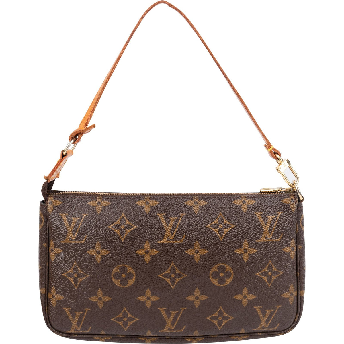 Louis Vuitton Monogram Canvas Pochette Accessoires aus Canvas und Vachetta-Leder – Vorderansicht