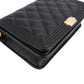 Chanel Quilted Caviar Leather Boy Wallet On Chain Crossbody Bag