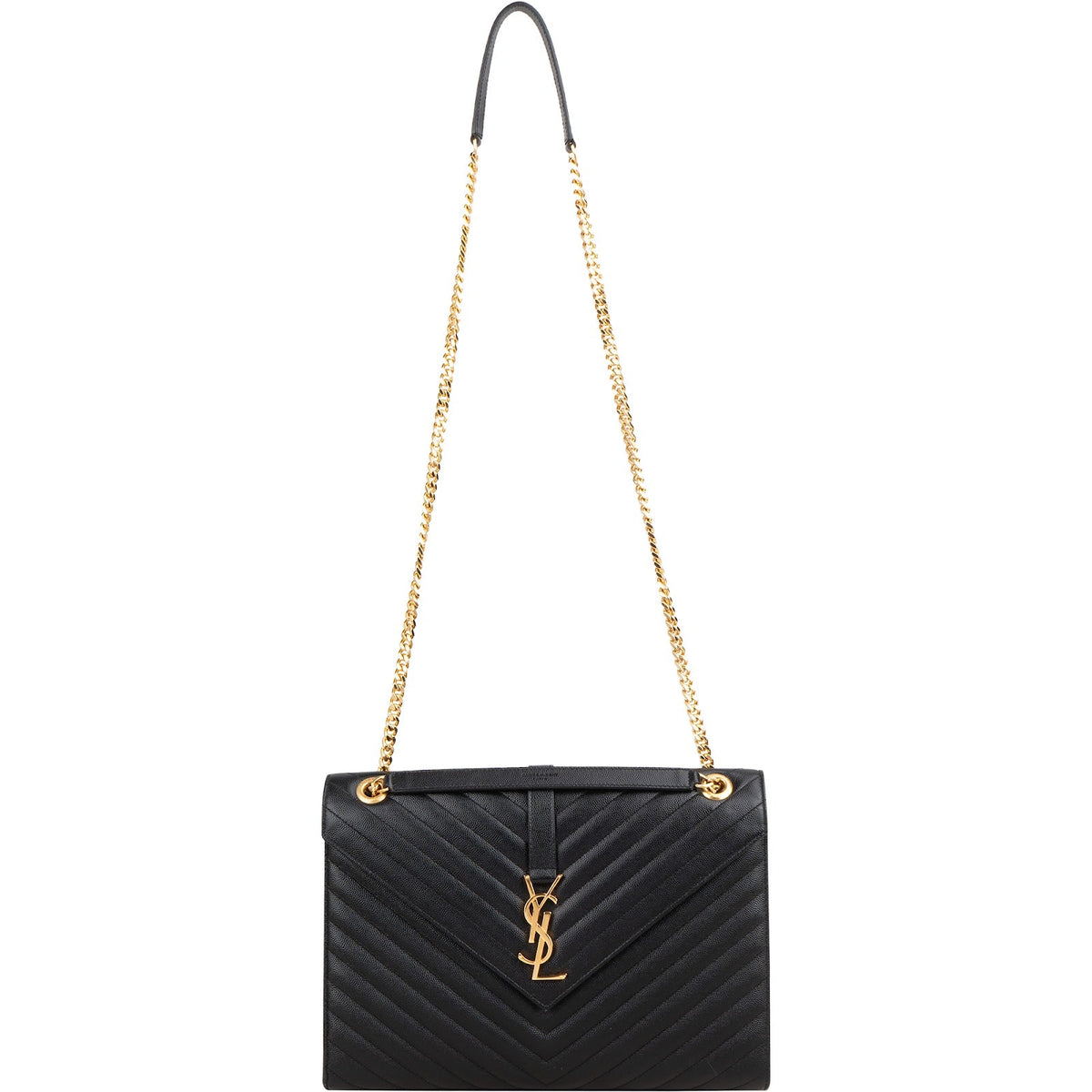 Borsa a tracolla Saint Laurent Large Envelope in pelle Grain de Poudre