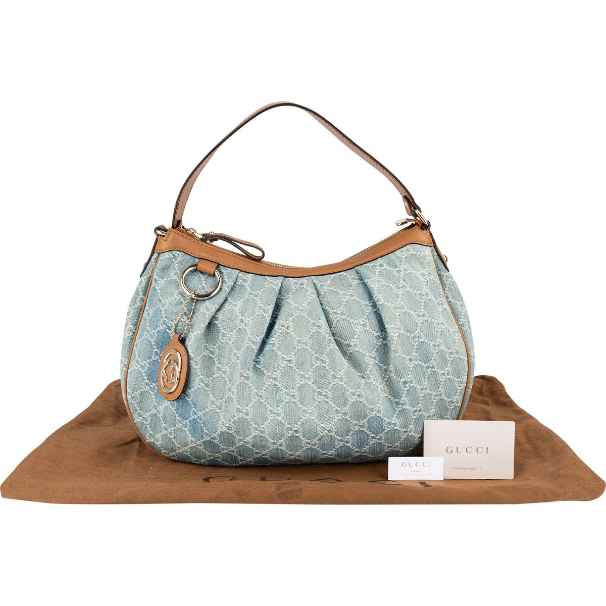 Gucci Denim Monogram GG Sukey Hobo Schultertasche, Bild 2 von 11