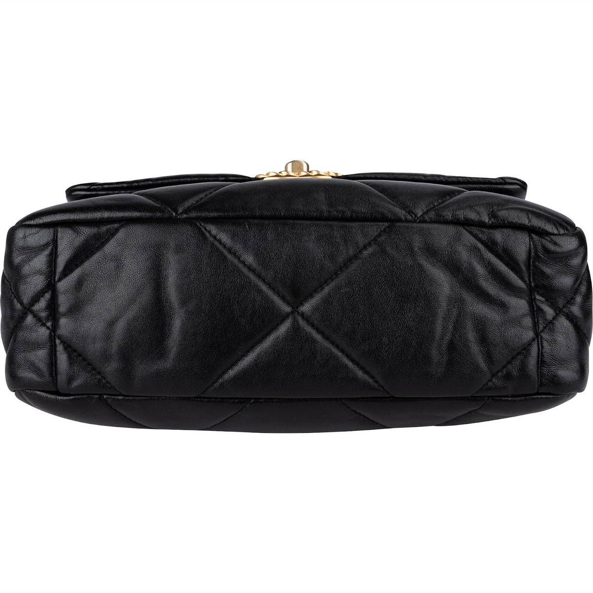 Bolso bandolera Chanel 19 de piel de cordero acolchada con solapa sencilla