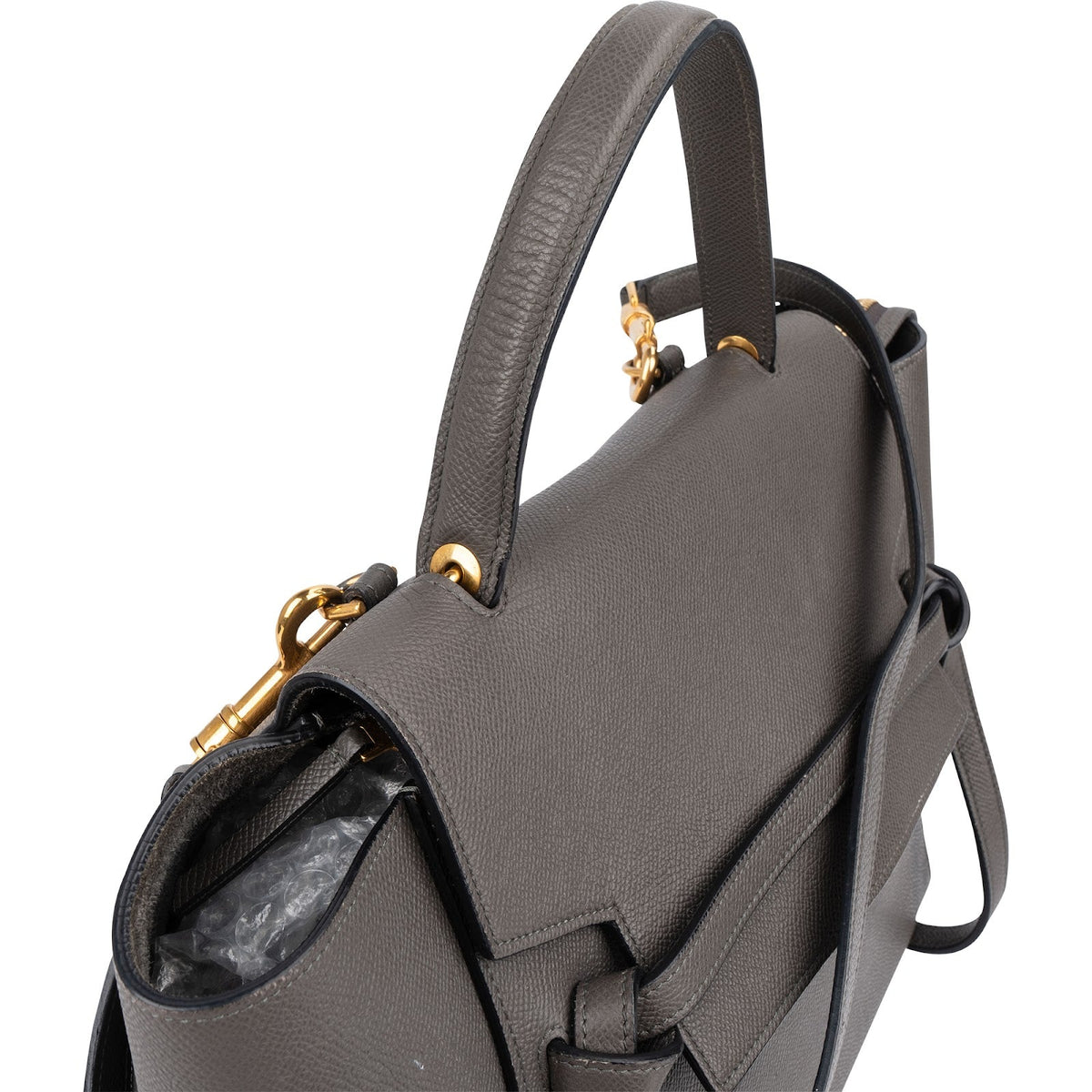 Borsa a mano Celine in pelle di vitello granata grigia