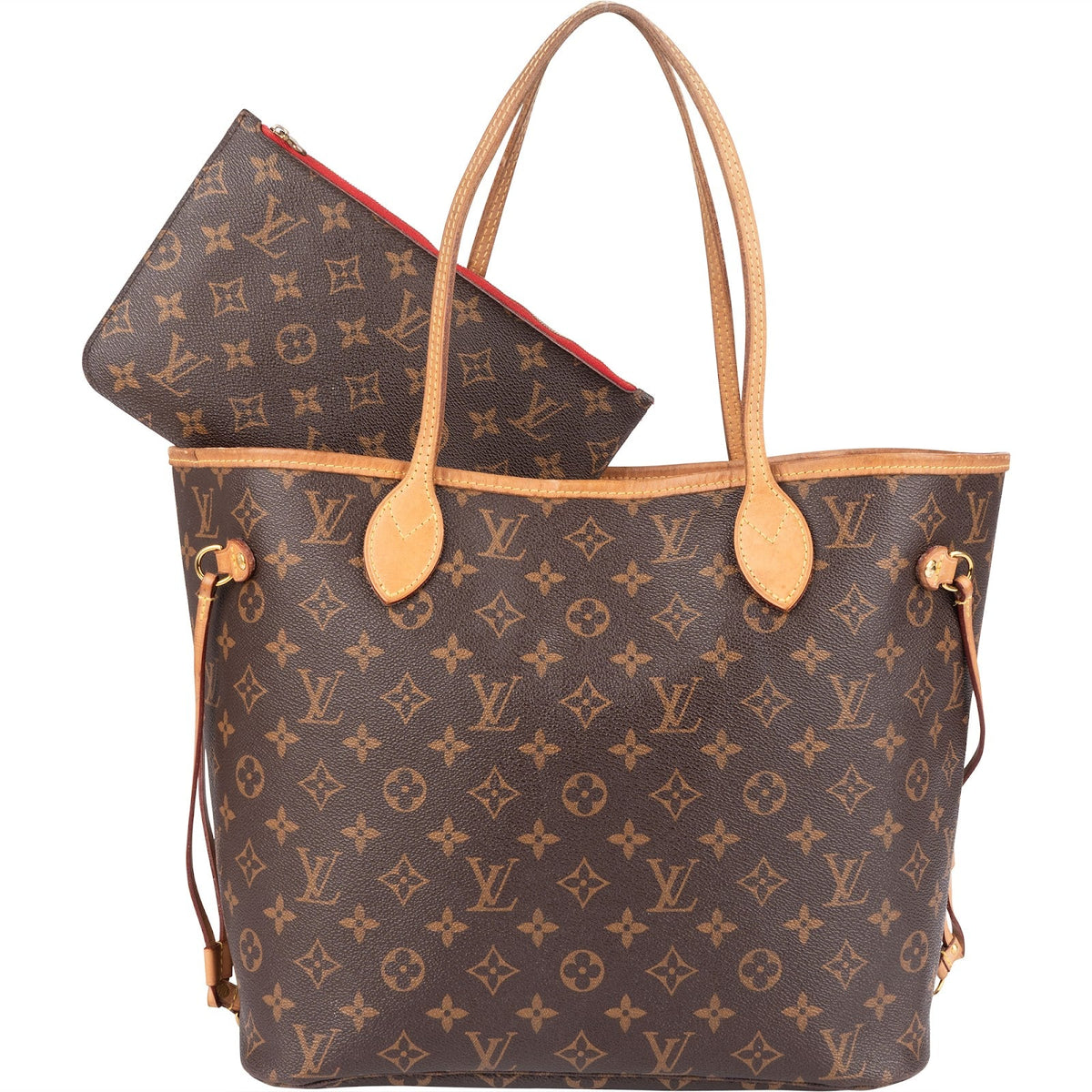 Louis Vuitton Monogram Canvas Neverfull MM aus Monogram Canvas und Vachetta-Leder – Vorderansicht