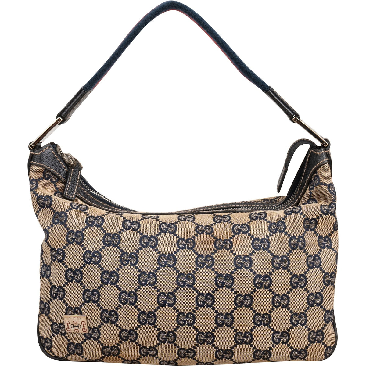 Gucci Monogram GG Canvas Pochette aus Canvas und Leder – Vorderansicht