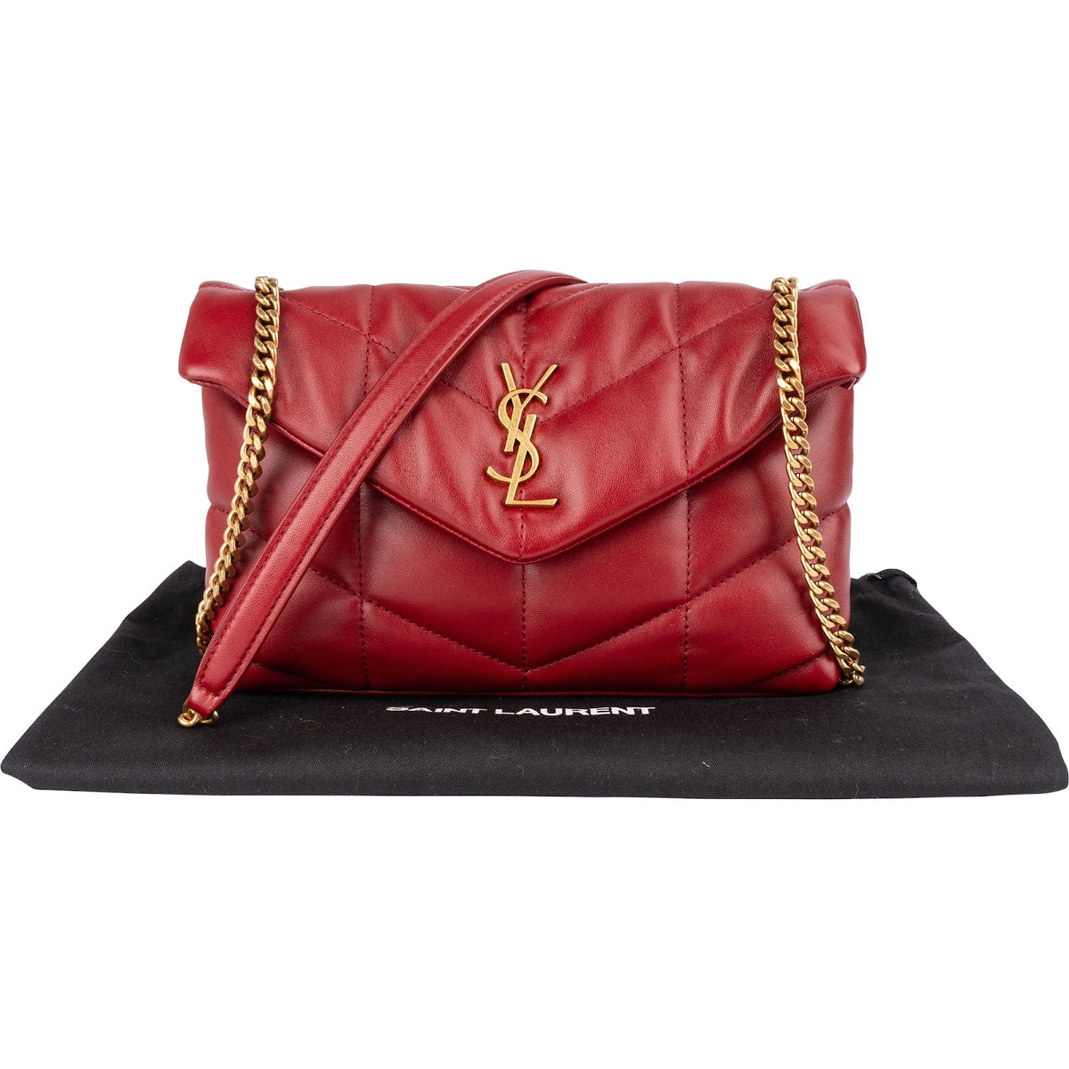 Saint Laurent Loulou Small aus gestepptem Leder – Ansicht 2
