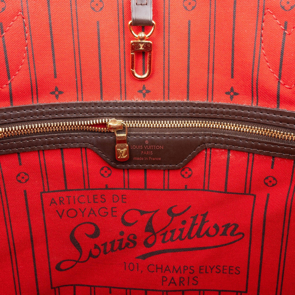Borsa a spalla Louis Vuitton Neverfull MM in tela Monogram Damier Ebene