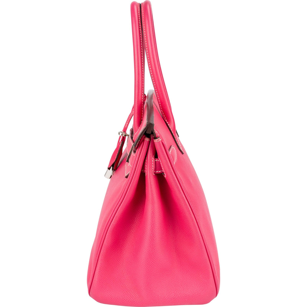 Sac à main Hermès Birkin 30 en cuir Epsom rose bonbon et bijouterie palladium