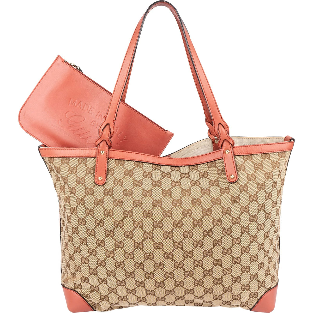 Gucci Monogram GG Canvas Bree Tote Shopper aus Canvas und Leder – Vorderansicht