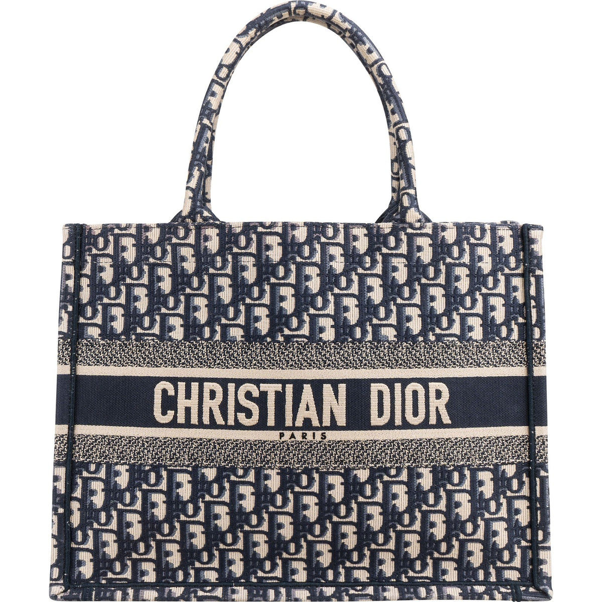 Christian Dior Oblique Trotter Small Book Tote aus Canvas – Vorderansicht