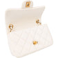 Sac bandoulière Chanel Mini Rectangular à rabat simple en cuir d'agneau matelassé avec perles