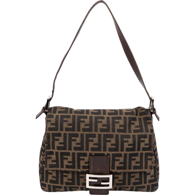 Fendi Monogram FF Zucca Canvas Mamma Baguette Shoulder Bag