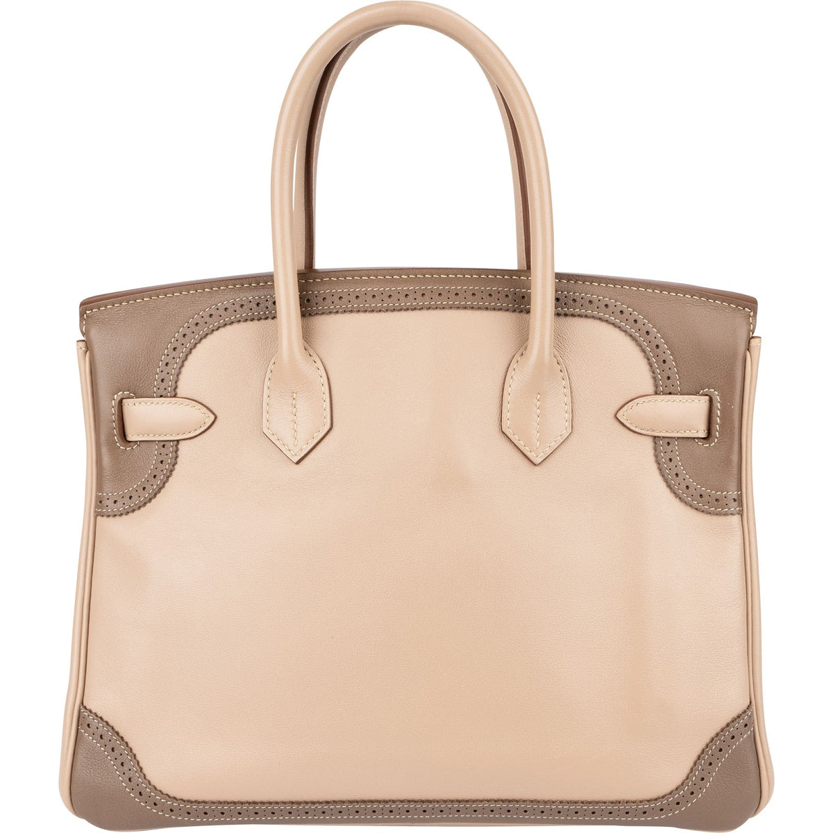 Hermès Swift Birkin 30 handtas in Blanc & Gris Perle met palladium hardware