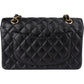 Chanel Quilted Caviar Leather Gold Small Double Flap Shoulder Bag