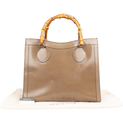 Gucci gladde leren bamboe tote handtas