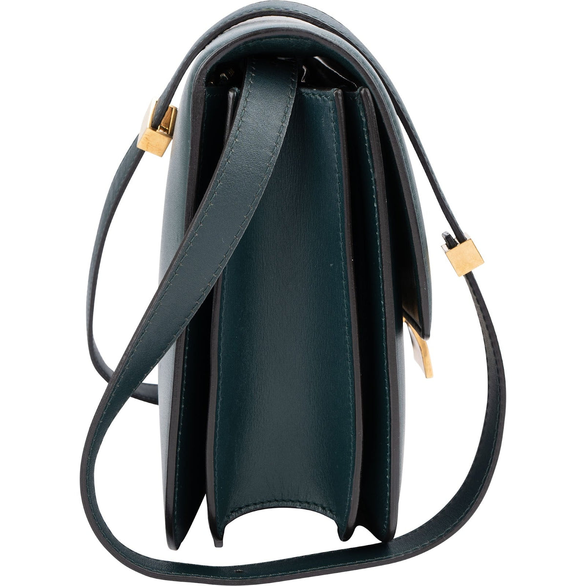 Celine Classic Box Medium aus dunkelgrünem Box-Kalbsleder – Ansicht 2
