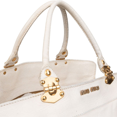 Borsa a mano Miu Miu Blancoi Vitello Daino