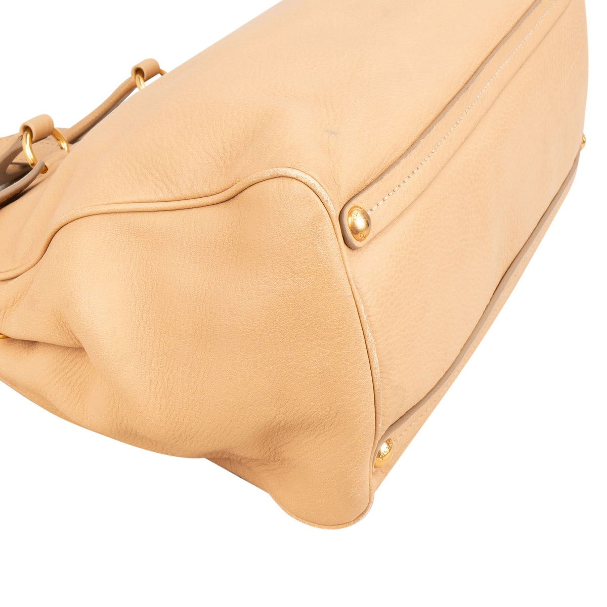 Prada Cervo Top Handle Hobo aus beigem Hirschleder – Ansicht 8