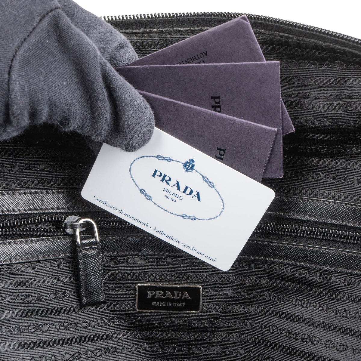 Prada Tessuto Saffiano Leder Triangle Aktentasche, Bild 9 von 10