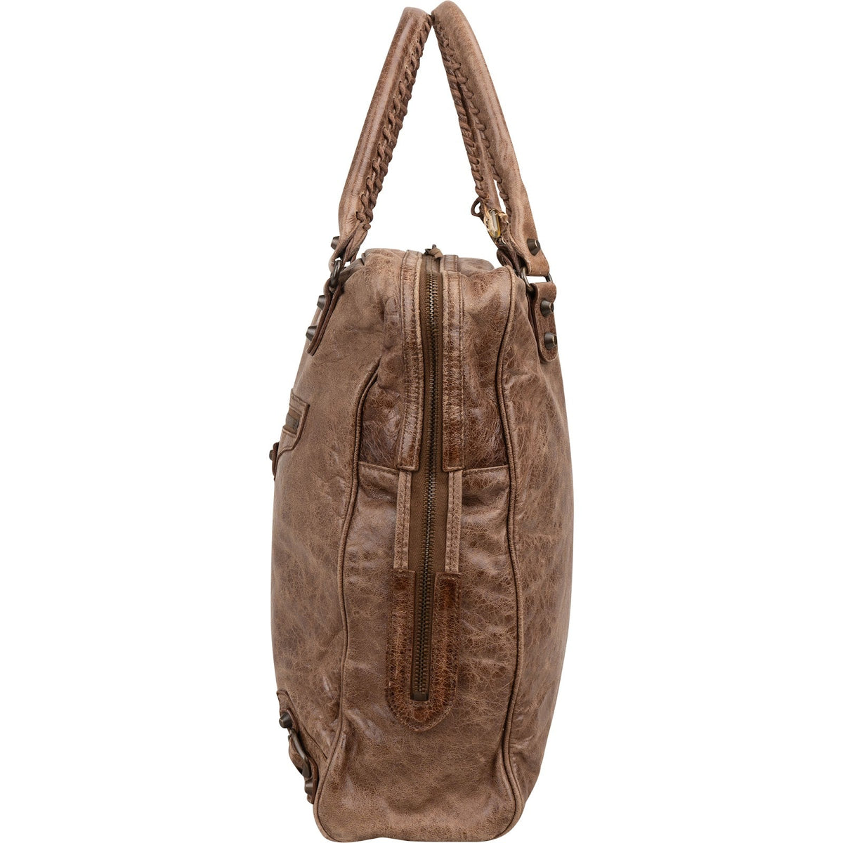 Balenciaga Braun Leder Paper Tote City Handtasche, Bild 5 von 12