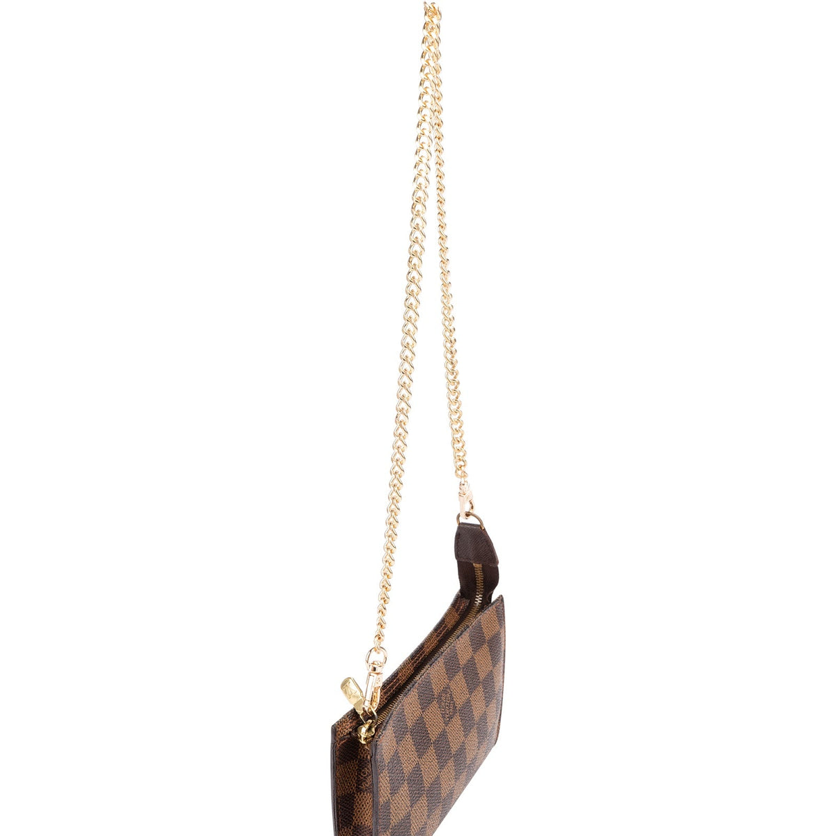 Bolso de hombro Louis Vuitton Bucket Pochette en lona Damier Ebene