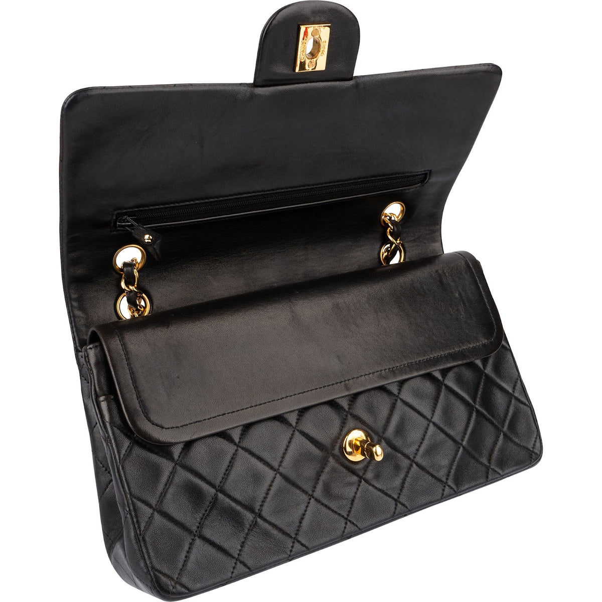 Chanel Lammleder Gold Medium Double Flap Schultertasche, Bild 11 von 14