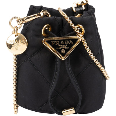 Prada Quilted Re-Nylon Triangle Mini Pouch Crossbody Bag