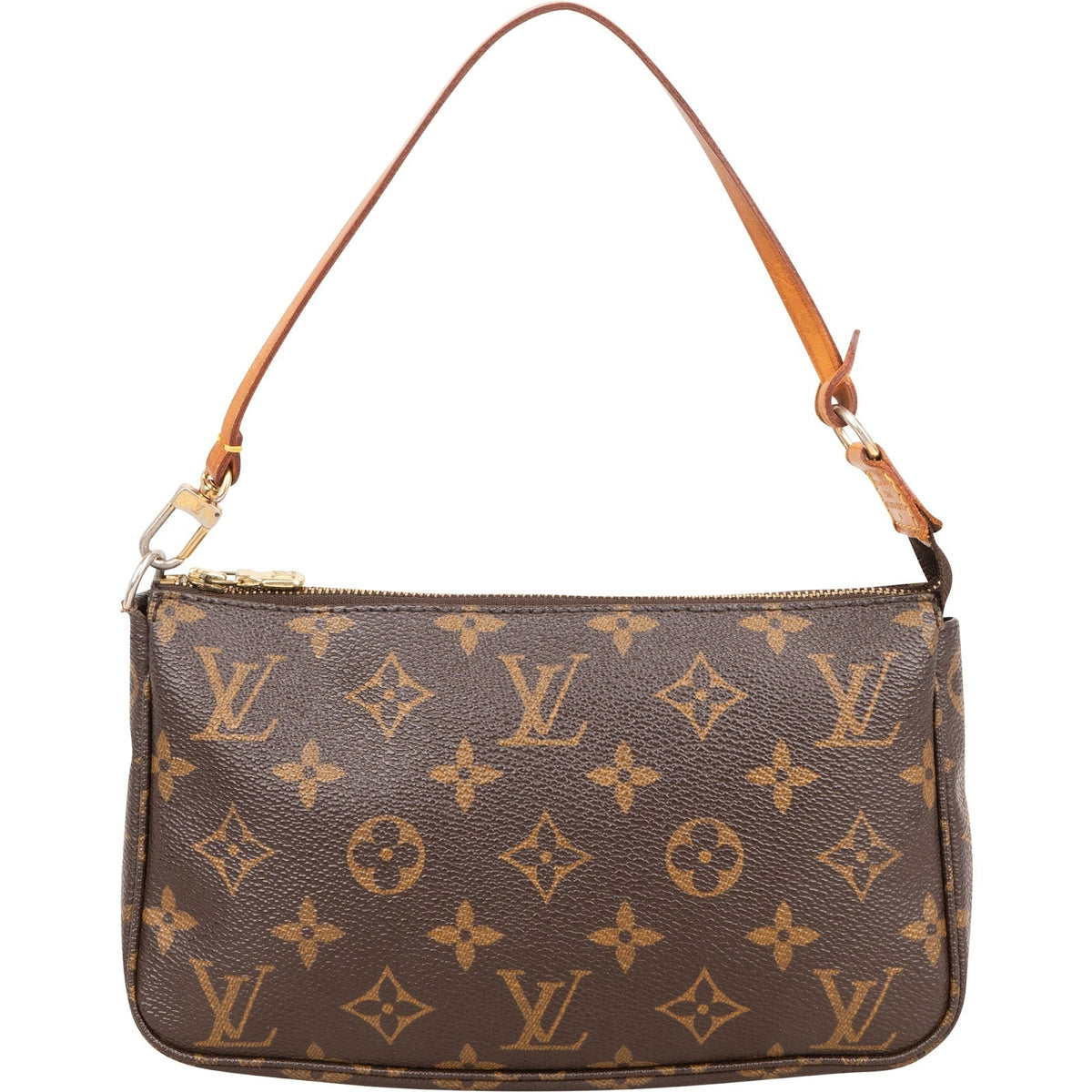 Louis Vuitton Monogram Canvas Pochette Accessoires aus Canvas und Vachetta-Leder – Vorderansicht
