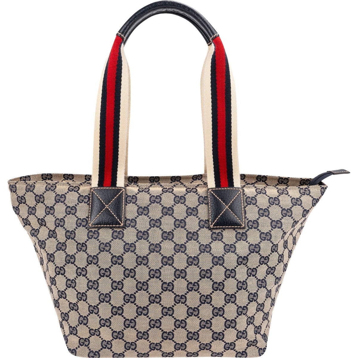 Gucci Plus Monogram GG Canvas Web Shopper Tote Handbag