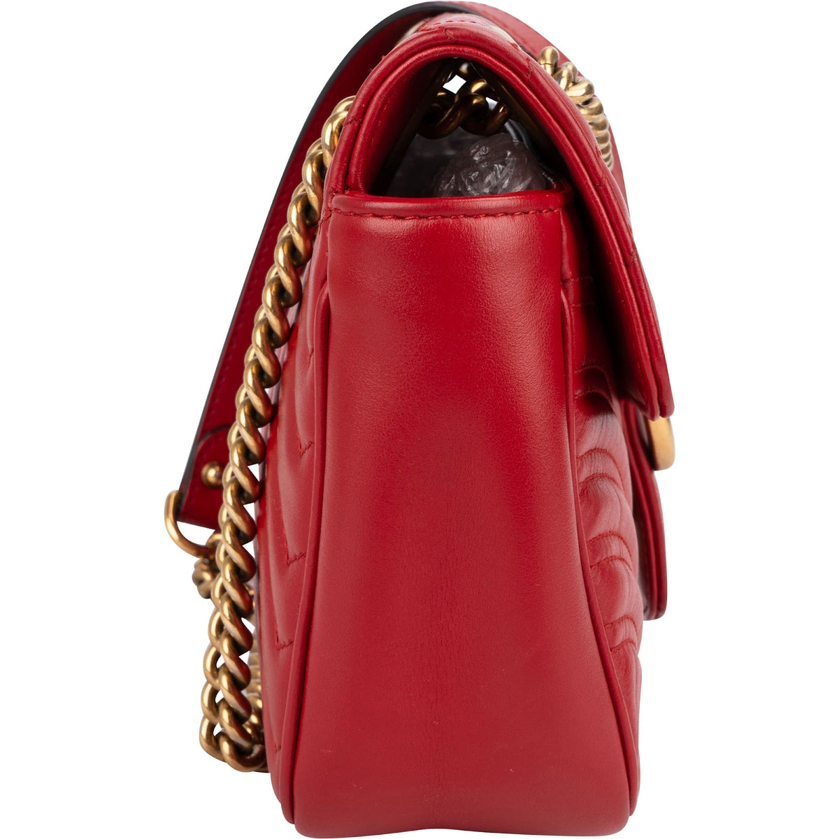 Sac à bandoulière Gucci Marmont GG Small à rabat en cuir matelassé rouge