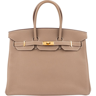 Hermès Taupe Togo Leather Birkin 35 Handbag (2023)