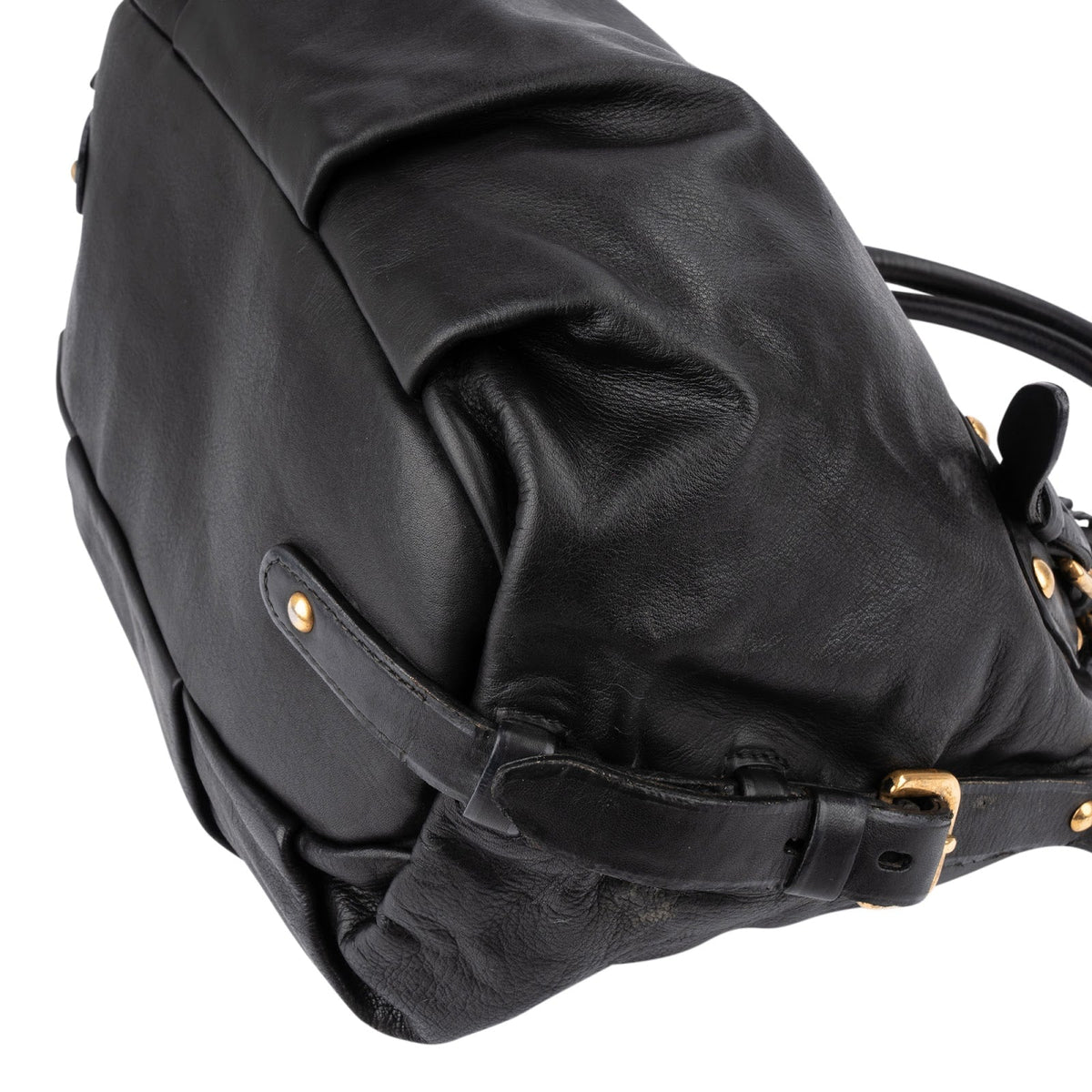 Prada Black Soft Calfskin Gaufre Tote Handbag
